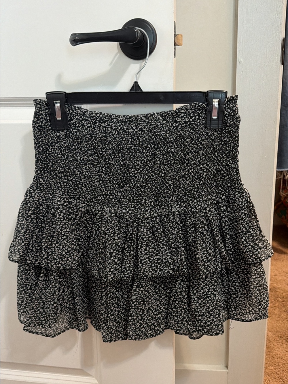 Black and white floral skirt